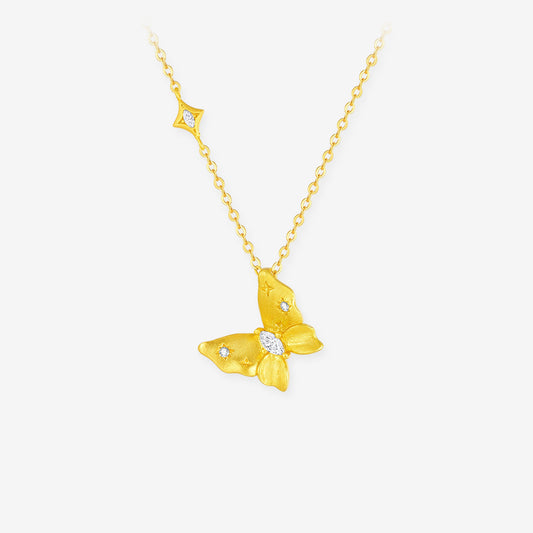 Gold Plated Silver Elegant Butterfly Necklace