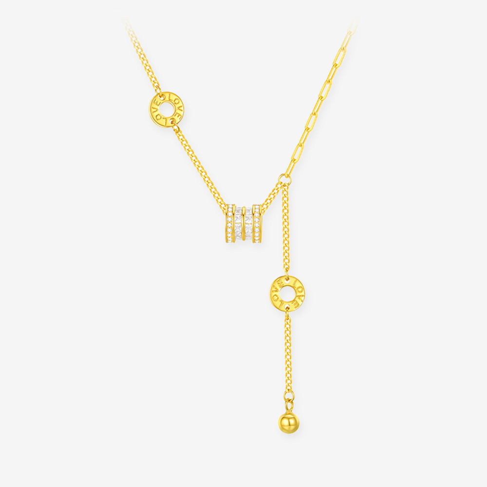 Silver Zircon Small Waist Barrel Necklace