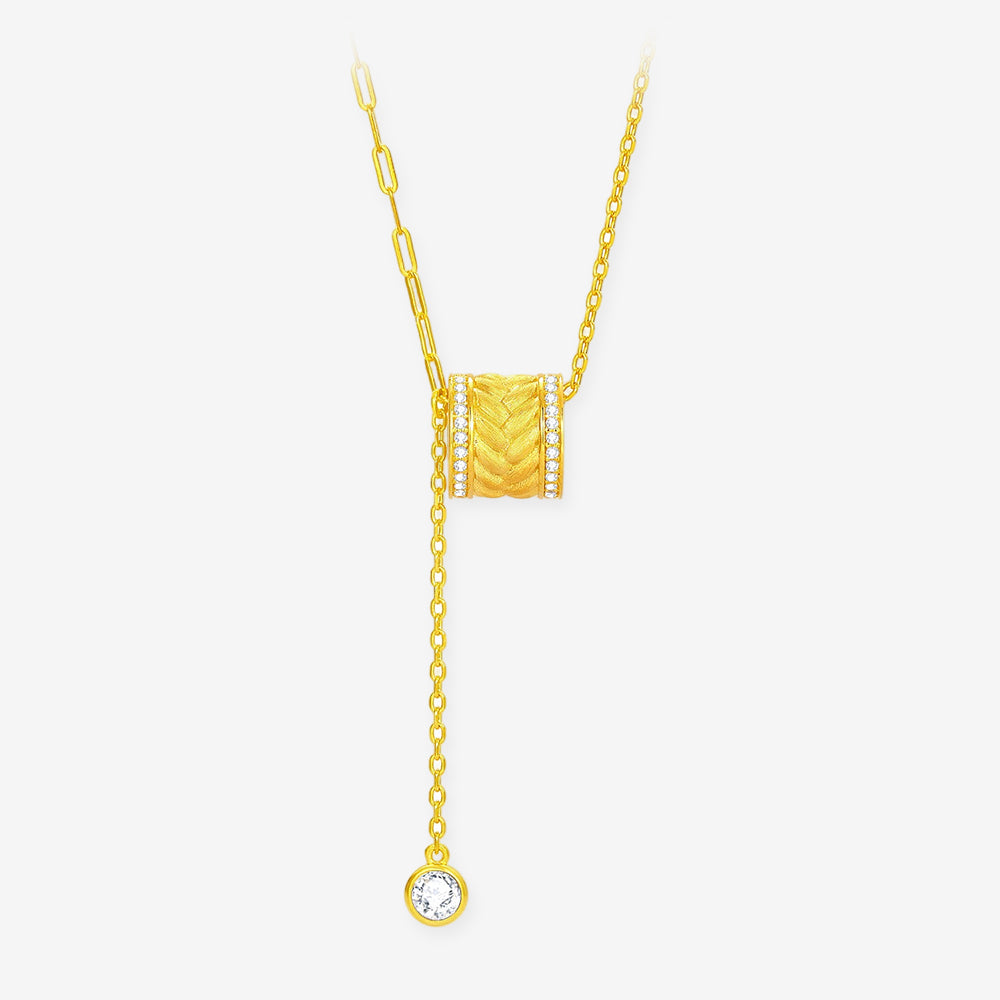 Silver Glowing Wheat Ear Barrel Necklace