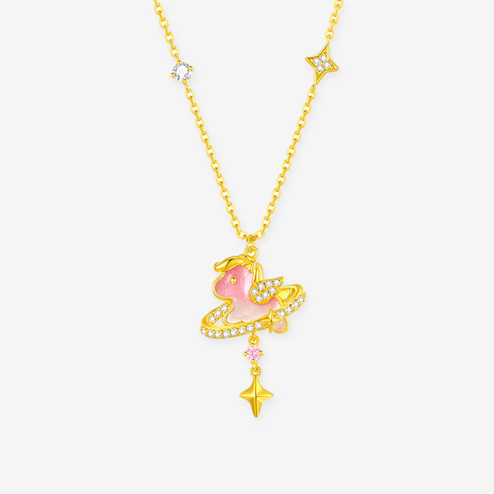 [Pre-sale] S925 Silver Luminous Enamel Dreamy Horse Necklace