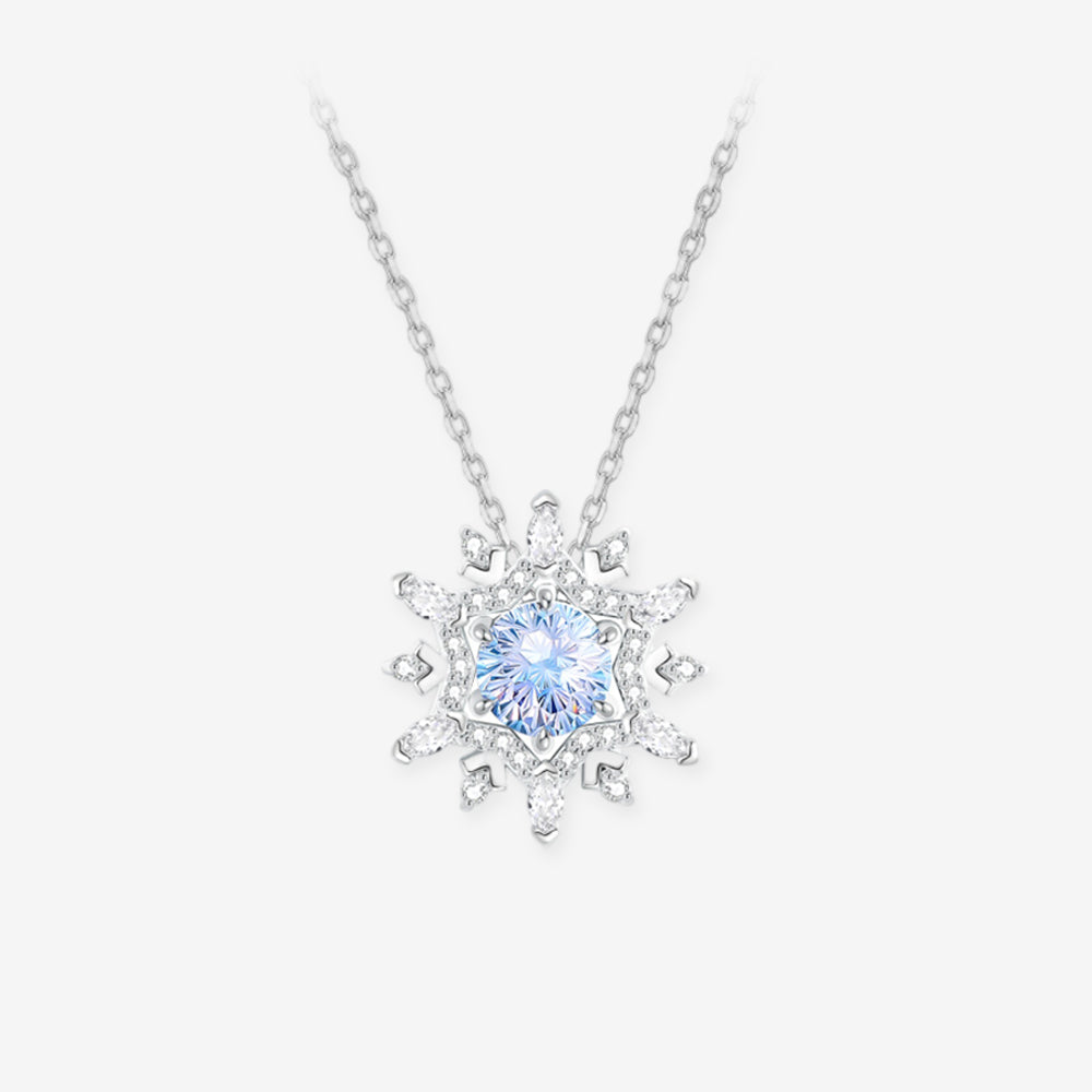 [Pre-sale] Silver Zircon Deformable Snowflake Necklace