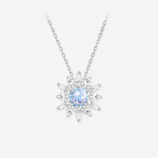 [Pre-sale] Silver Zircon Deformable Snowflake Necklace