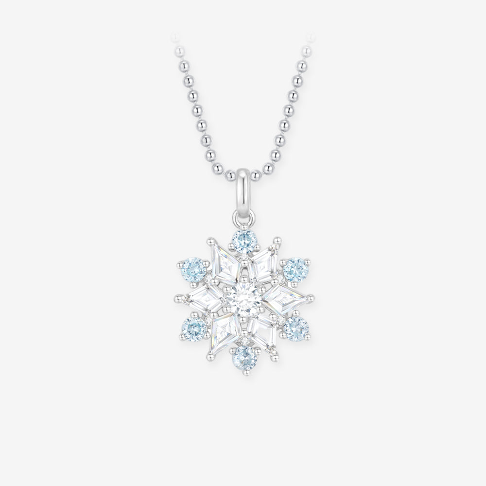 [Pre-sale] Silver Zircon Romantic Rotatable Snowflake Necklace