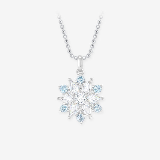 [Pre-sale] Silver Zircon Romantic Rotatable Snowflake Necklace