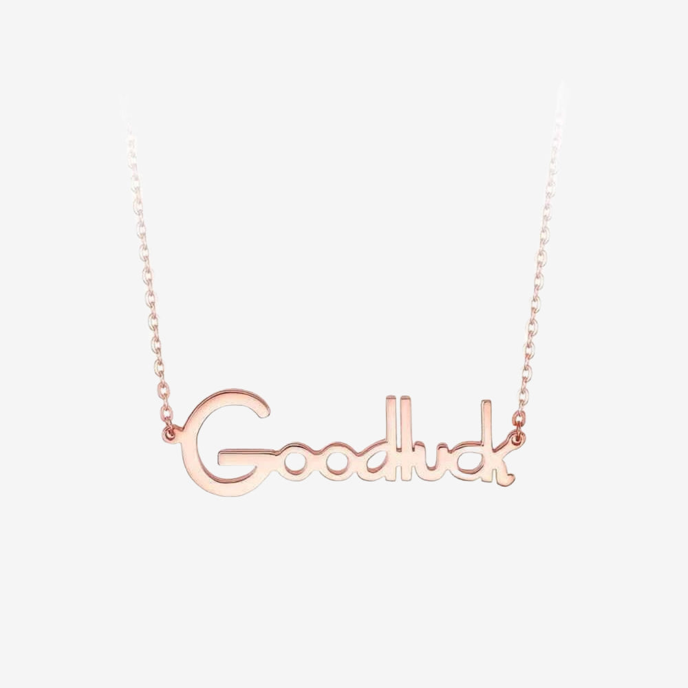 S925 Silver Good Luck Tag Necklace