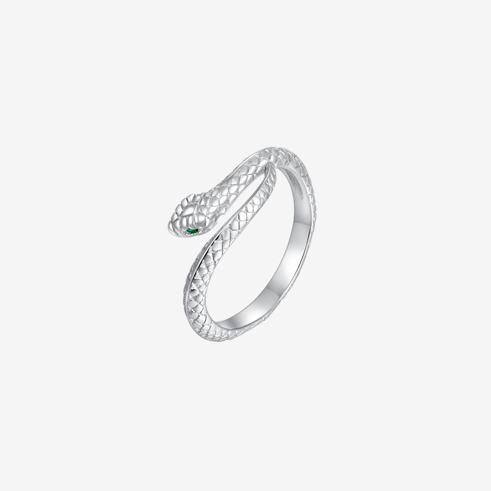 S925 Silver Zircon Snake Ring