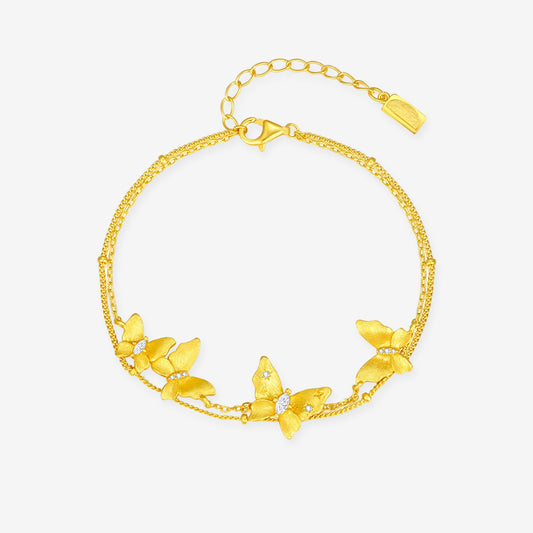 Gold Plated Silver Elegant Butterfly Bracelet