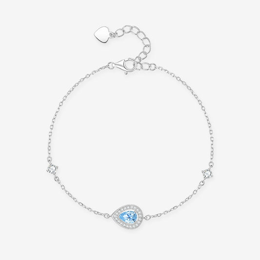 Silver Zircon Blue Moon Sea Bracelet
