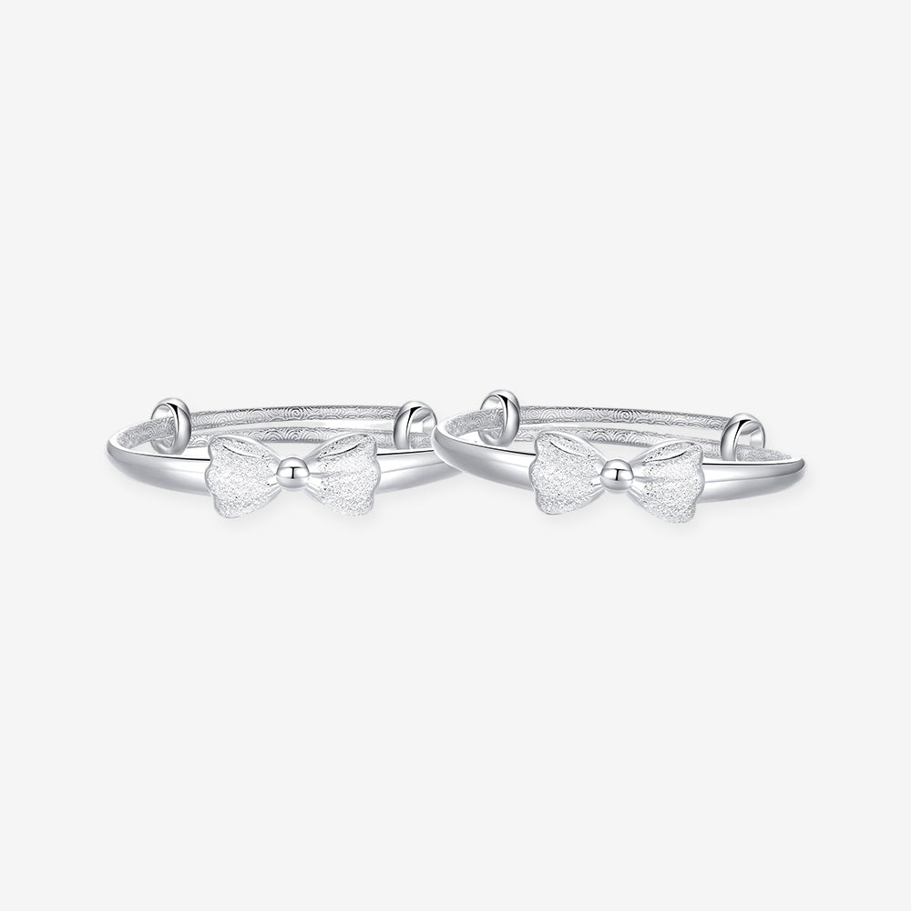 Silver Bow-knot Newborn Baby Child Bracelet