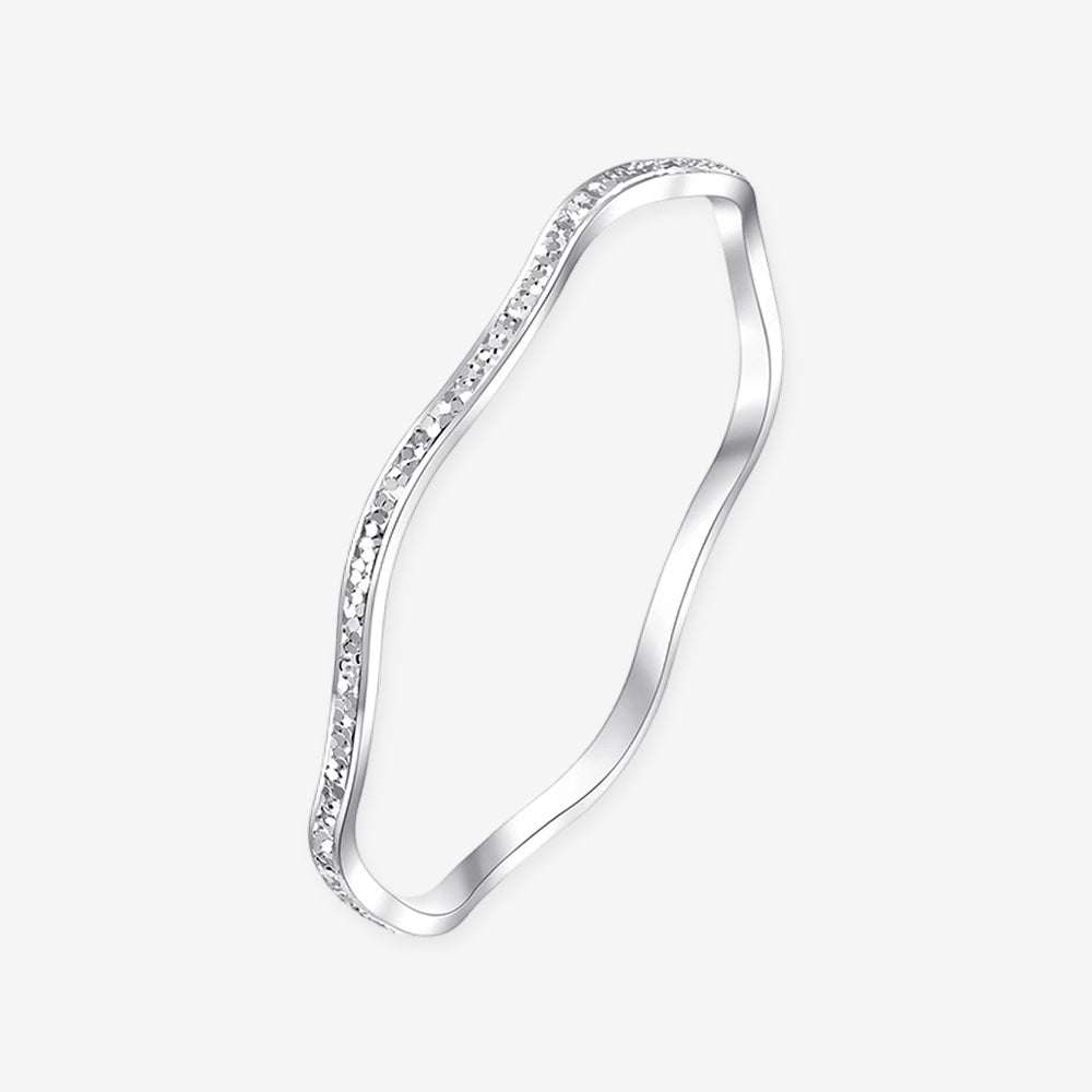 Silver Wave Crushed Ice Bangle