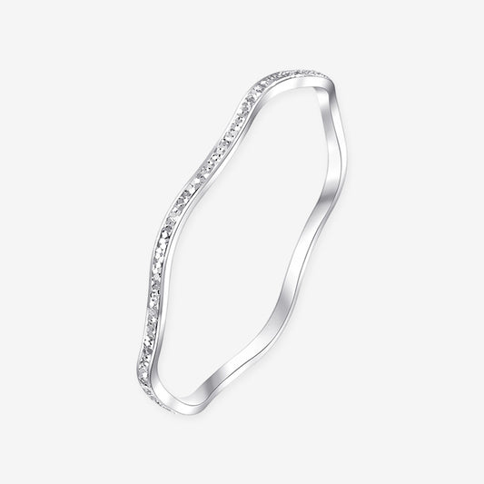Silver Wave Crushed Ice Bangle