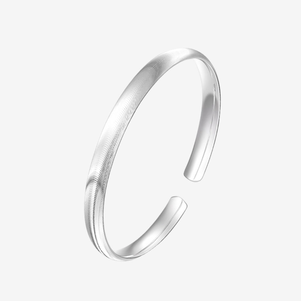 [Pre-sale] S990 Silver Wave Brushed Open Bangle
