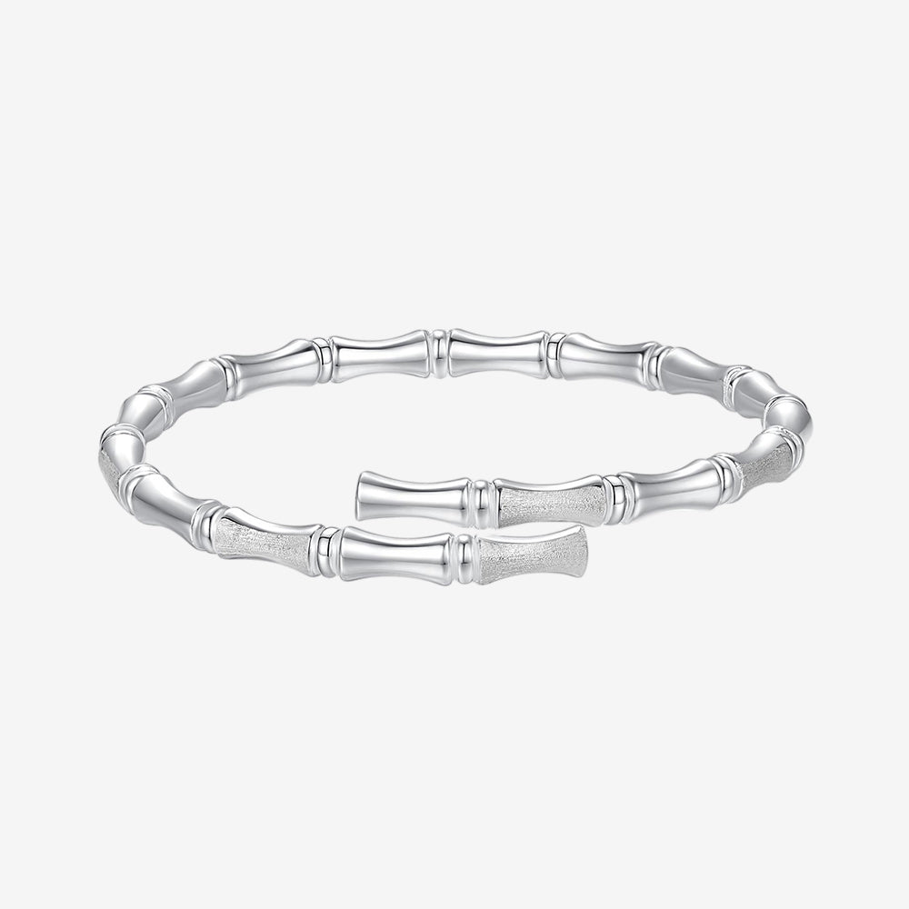 S990 Silver Bamboo Open Bangle