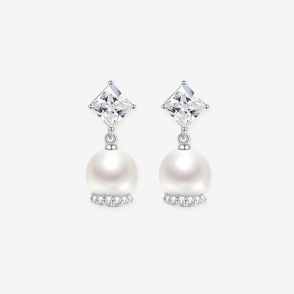 S925 Silver Pearl Lily of the Valley Earrings