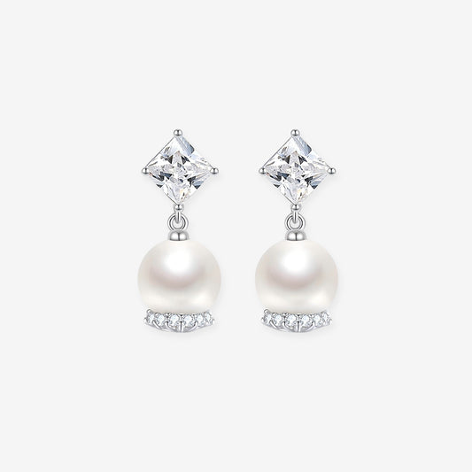 S925 Silver Pearl Lily of the Valley Earrings
