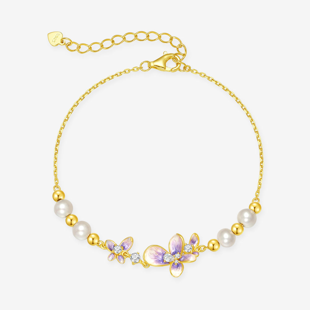 S925 Silver Pearl Wisteria Flower Shining Jewelry set