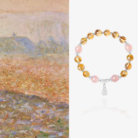 S925 Silver Joy Natural Crystal Agate Beaded Bracelet