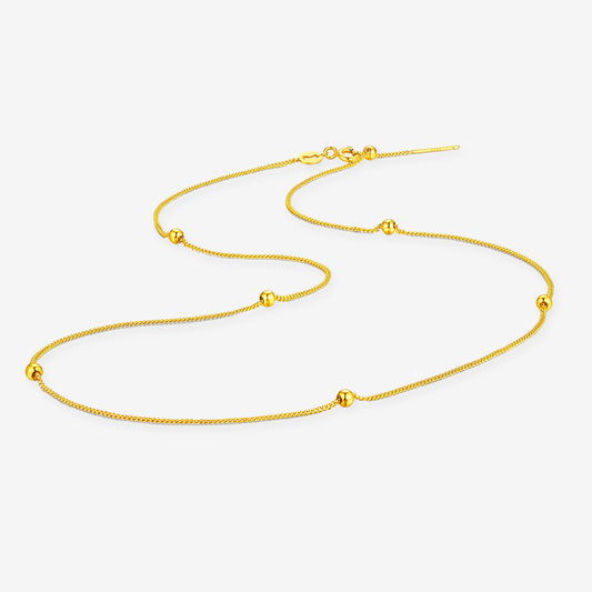 S925 Silver Bead Stopper Basic Chain Necklace for Pendant