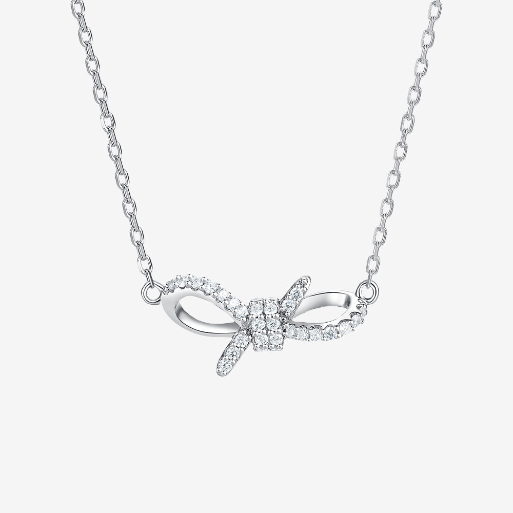 925 Silver Bow Knot Necklace