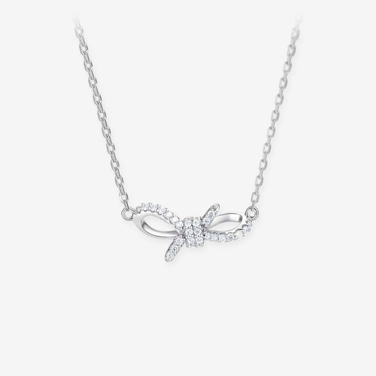 Silver Bow Knot Necklace