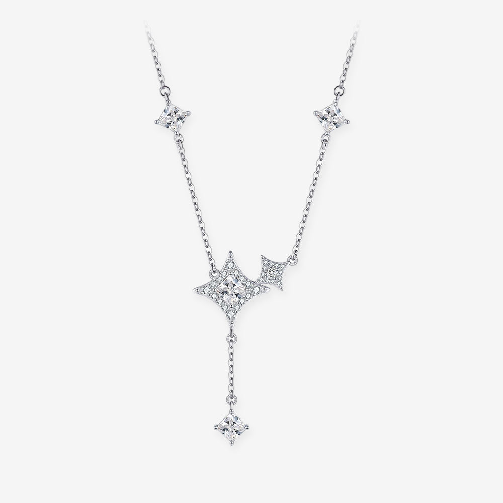 Silver Zircon Starry Night Necklace