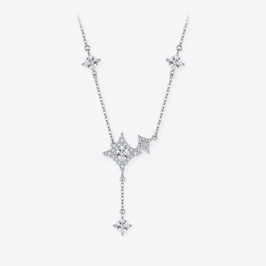 Silver Zircon Starry Night Necklace