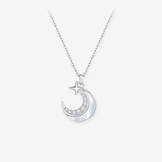 Silver Shell Star Moon Necklace