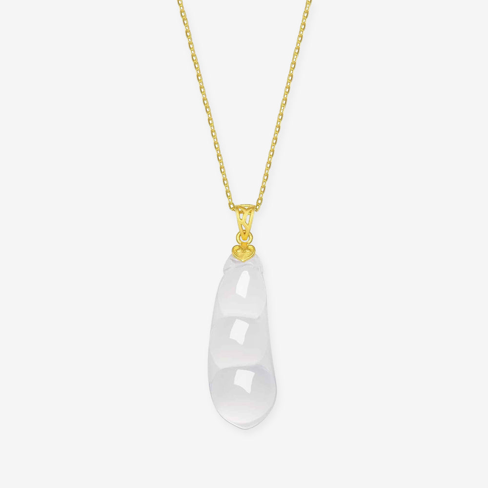[Pre-sale] S925 Silver Chalcedony Fortune Bean Necklace