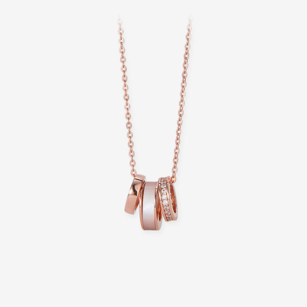 [Pre-sale] Silver Zircon Shell Rose Gold Small Waist Necklace