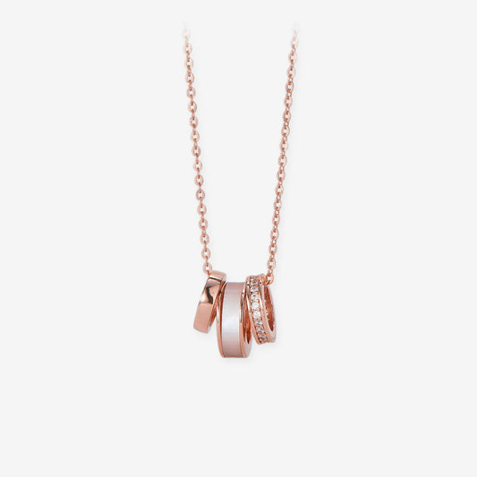 [Pre-sale] Silver Zircon Shell Rose Gold Small Waist Necklace