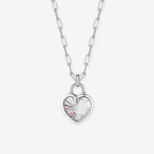S925 Silver Happy Heart Lock Necklace