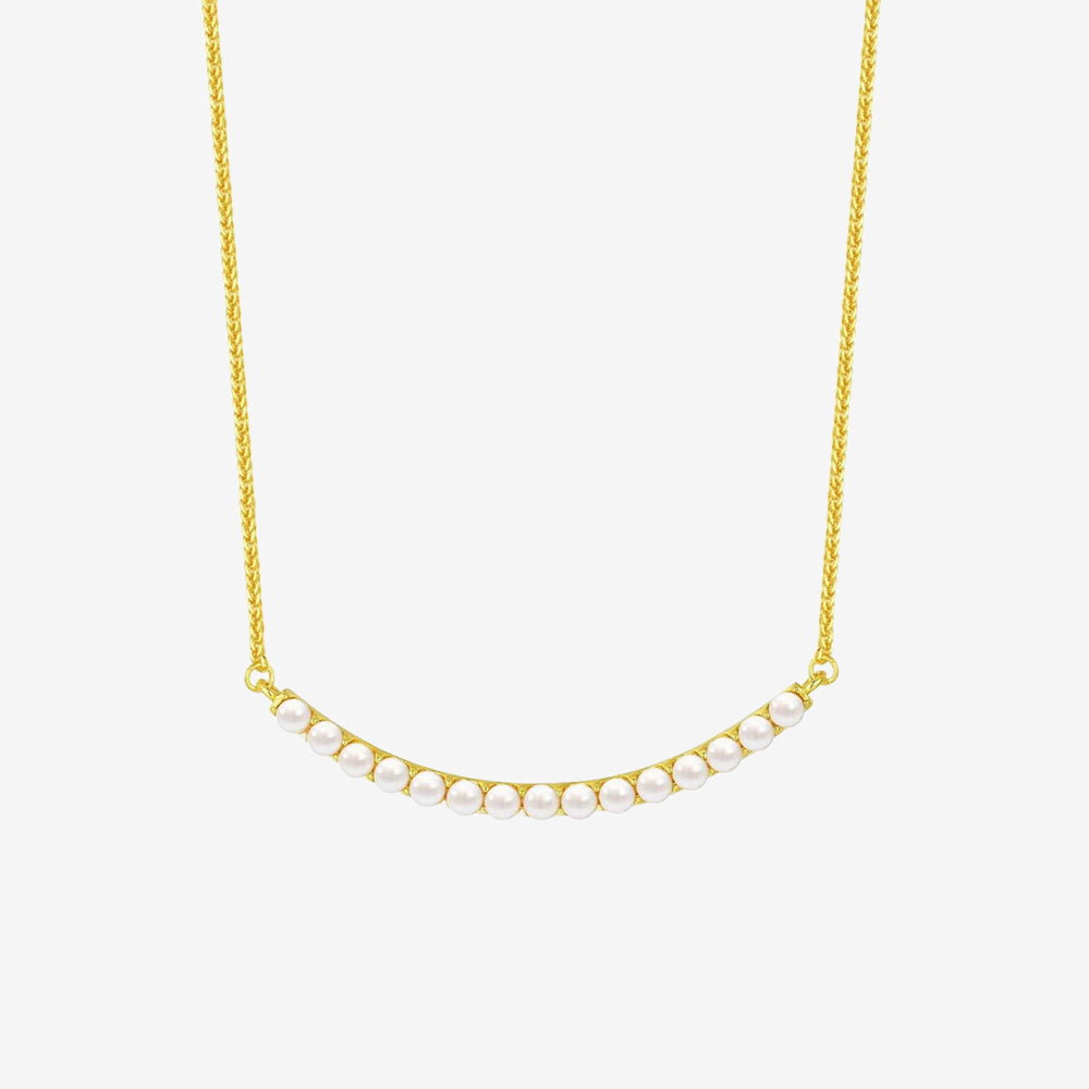 [Pre-sale] S925 Silver Pearl Smile Bar Necklace