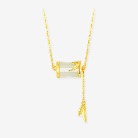 [Pre-sale] Silver Hetian Jade Bamboo Necklace