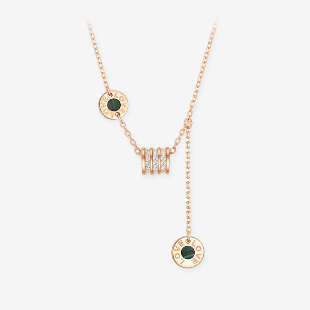 Silver Malachite Onyx Dopamine Small Waist Necklace