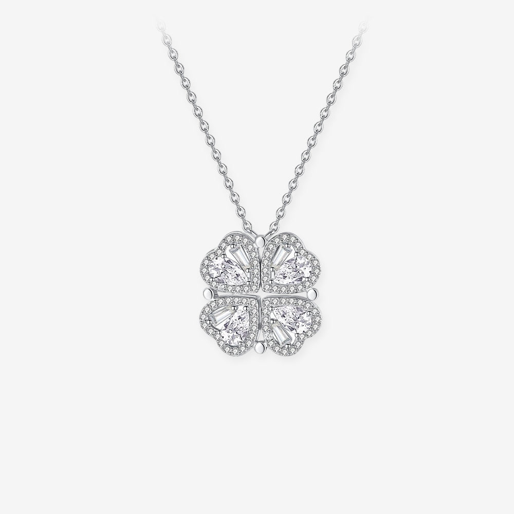 [Pre-sale] Gold Plated Silver Zircon Transformable Clover Necklace