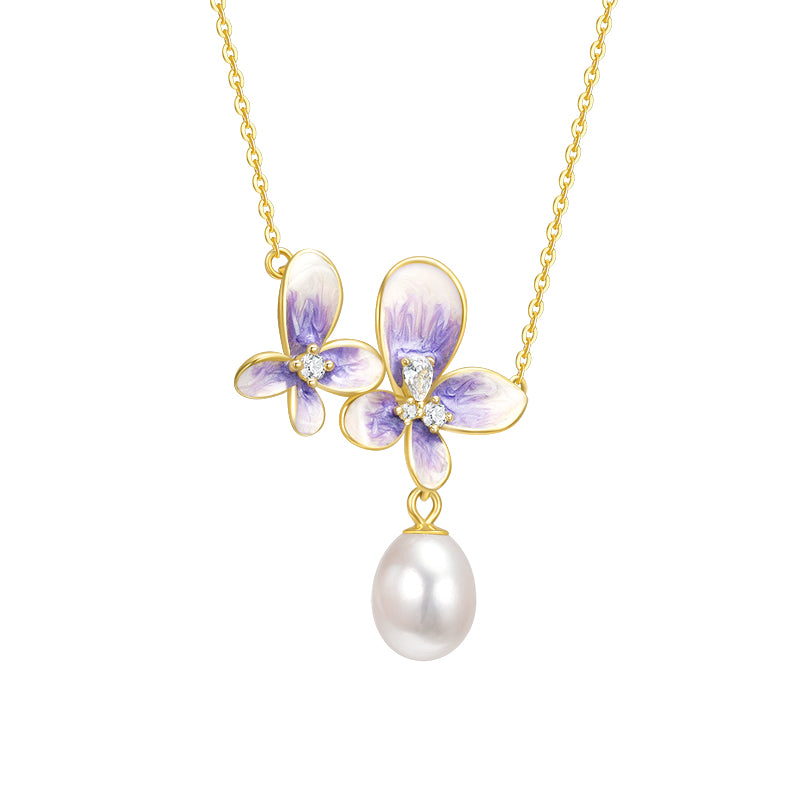 S925 Silver Pearl Wisteria Flower Shining Jewelry set