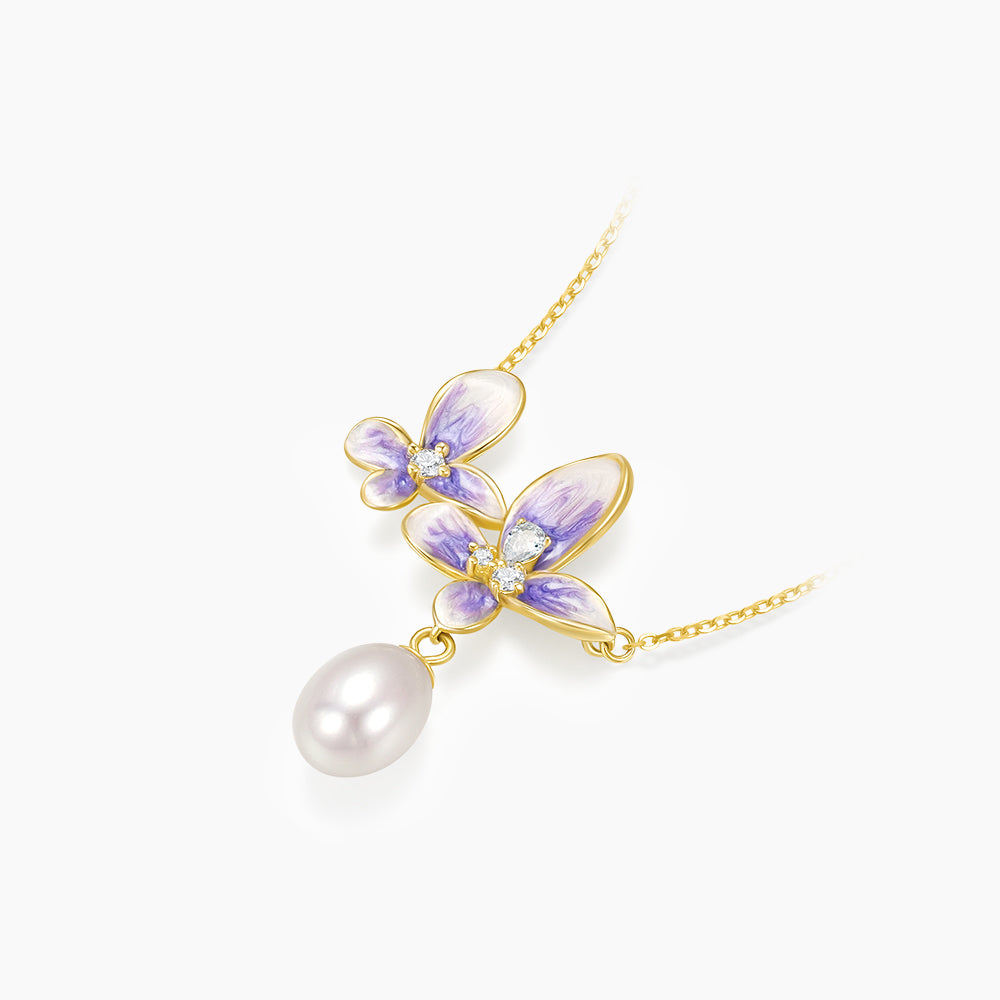 S925 Silver Pearl Wisteria Flower Shining Jewelry set