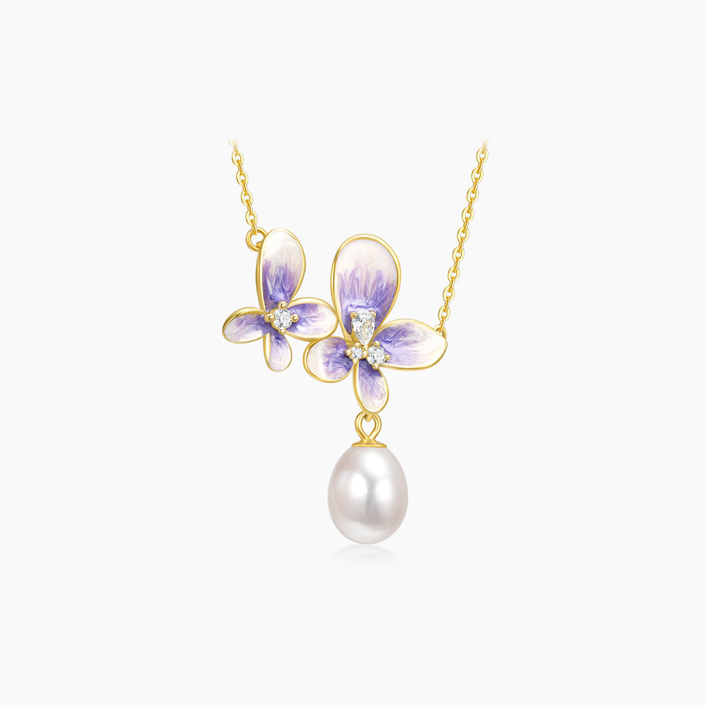 S925 Silver Pearl Wisteria Flower Shining Jewelry set