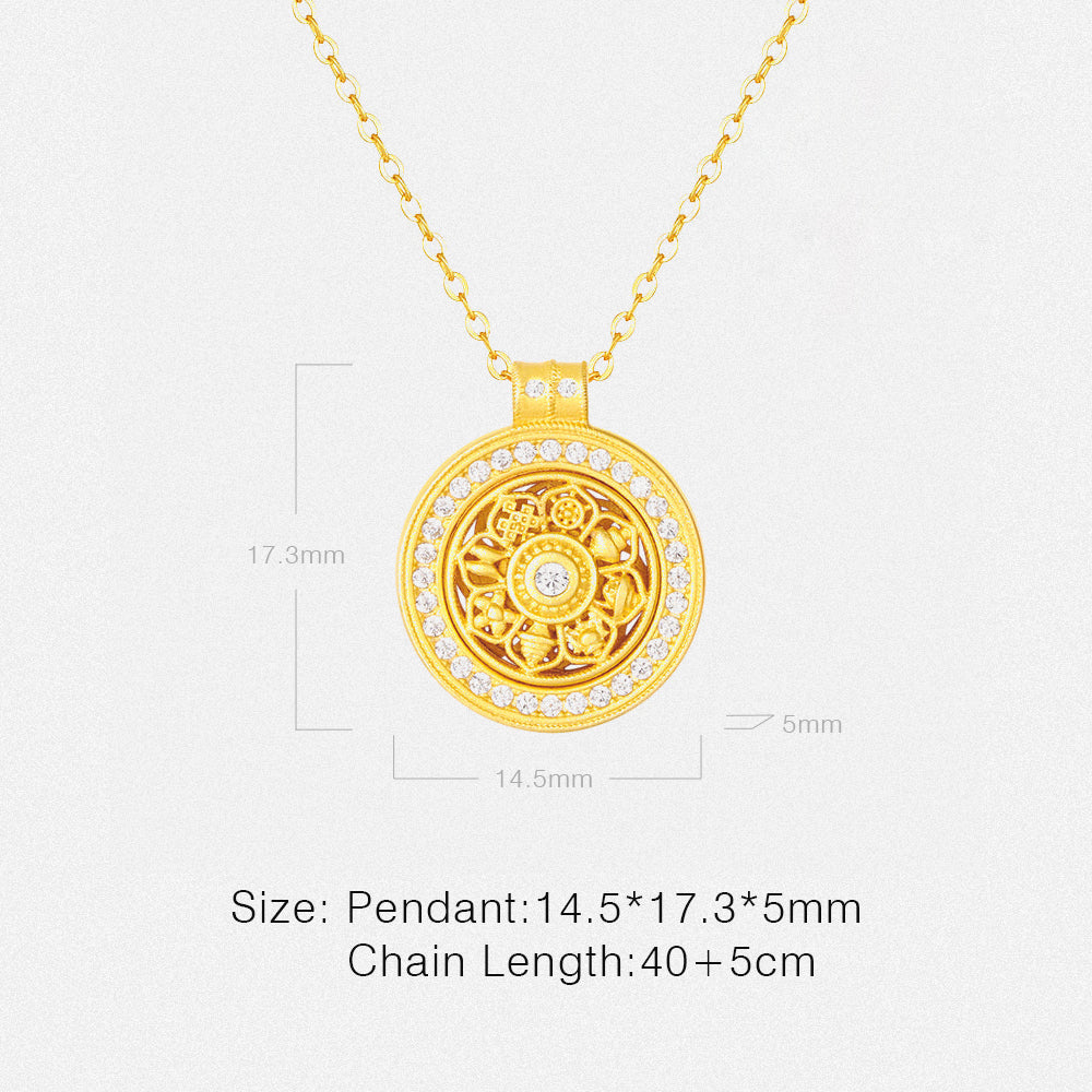 [Pre-sale] Gold Plated Silver Eight-treasure Compass Necklace