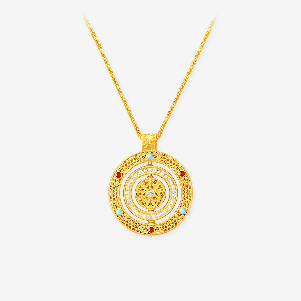 [Pre-sale] Silver Gold Plated Zircon Compass Necklace