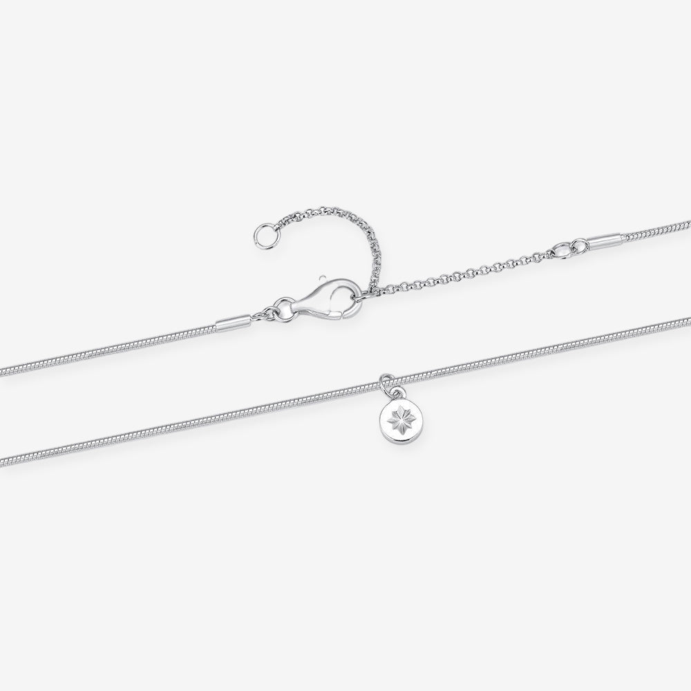 S925 Silver Eight-pointed Star Tag Snake Bone Necklace