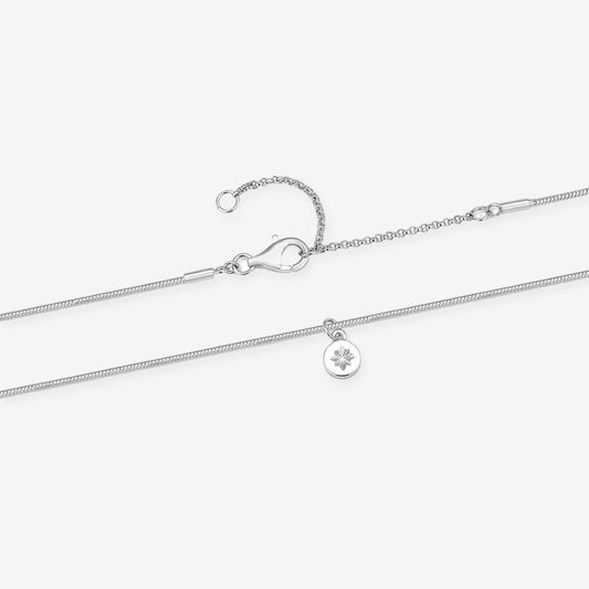 S925 Silver Eight-pointed Star Tag Snake Bone Necklace