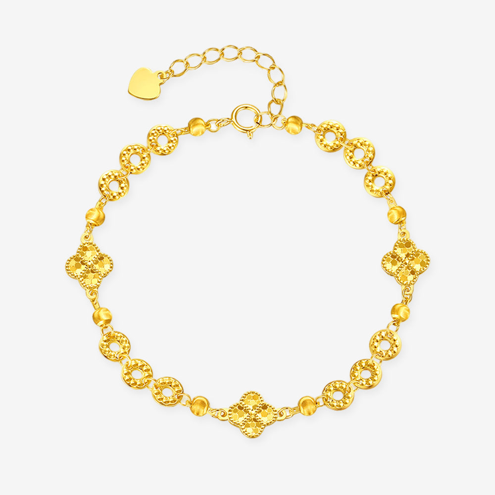 [Pre-sale] Gold Plated Silver Coins Clover Bracelet
