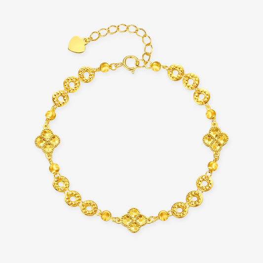 [Pre-sale] Gold Plated Silver Coins Clover Bracelet