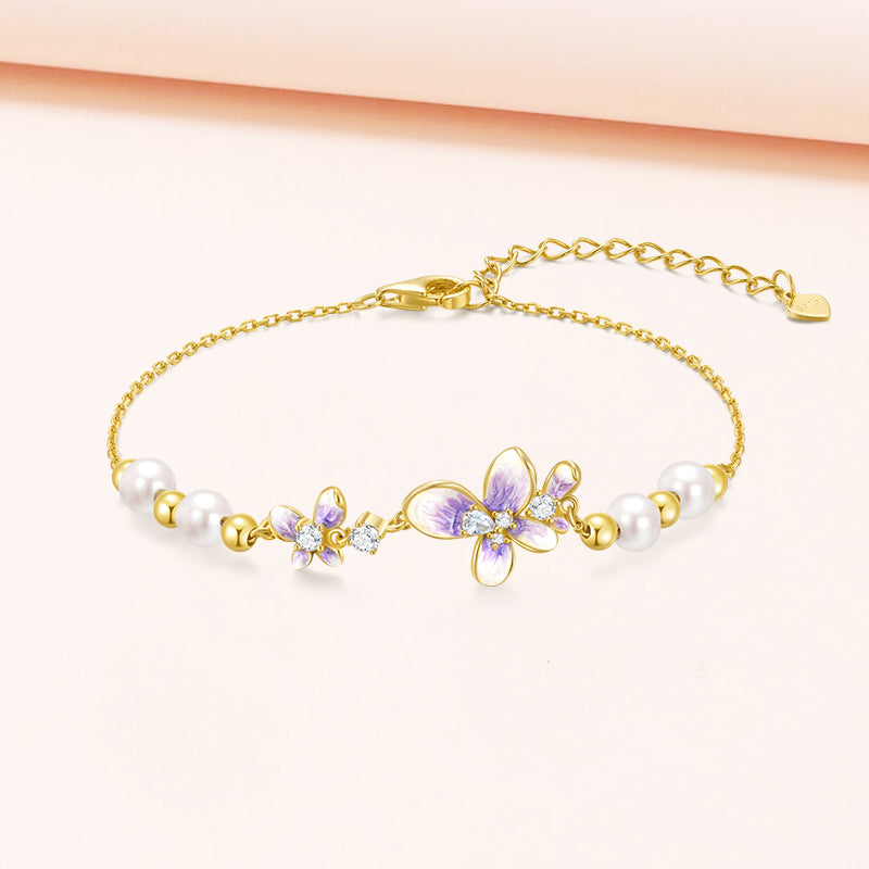 S925 Silver Pearl Wisteria Flower Shining Jewelry set