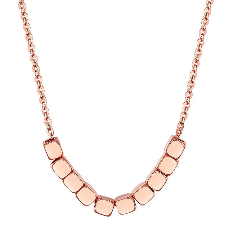 18K Gold O-chain Sugar Cubes Necklace