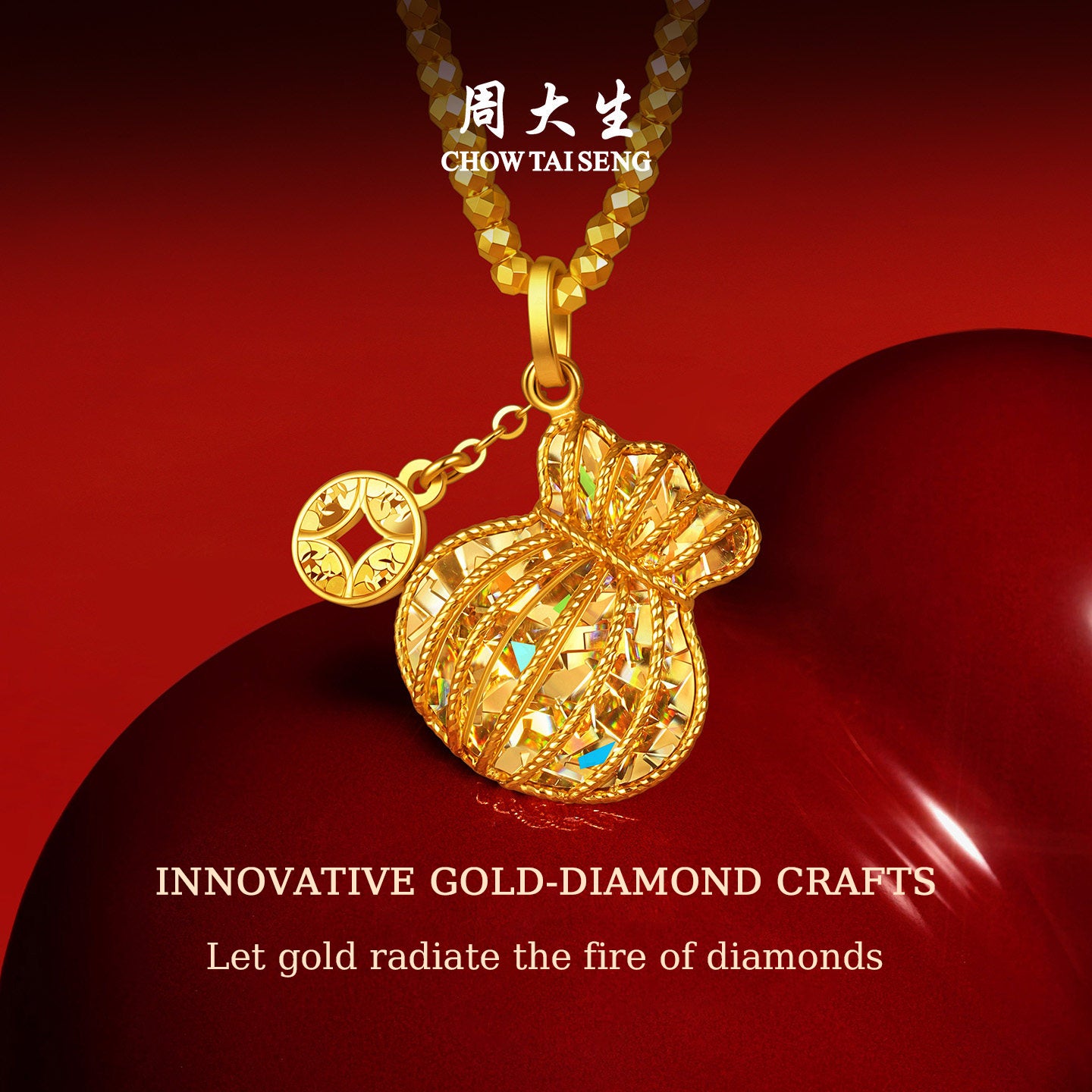 [Pre-sale] Dazzling Gold Series 24K Gold Wealth-Attracting Money Bag Pendant