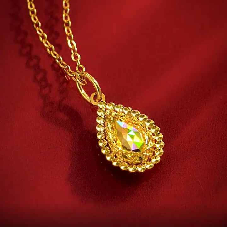 [Pre-sale] Dazzling Gold Series 24K Gold Pear Teardrop Pendant