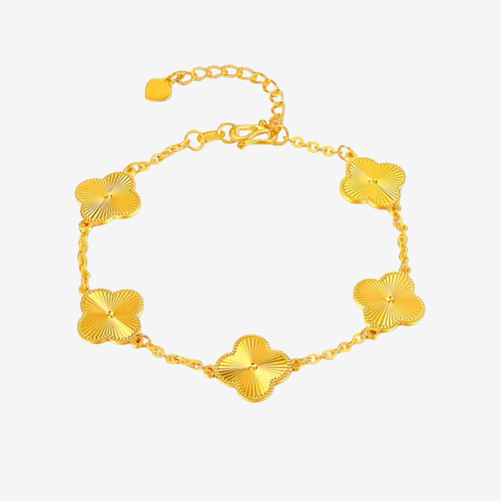 24K Gold Lucky Four-leaf Clover Jewelry Set