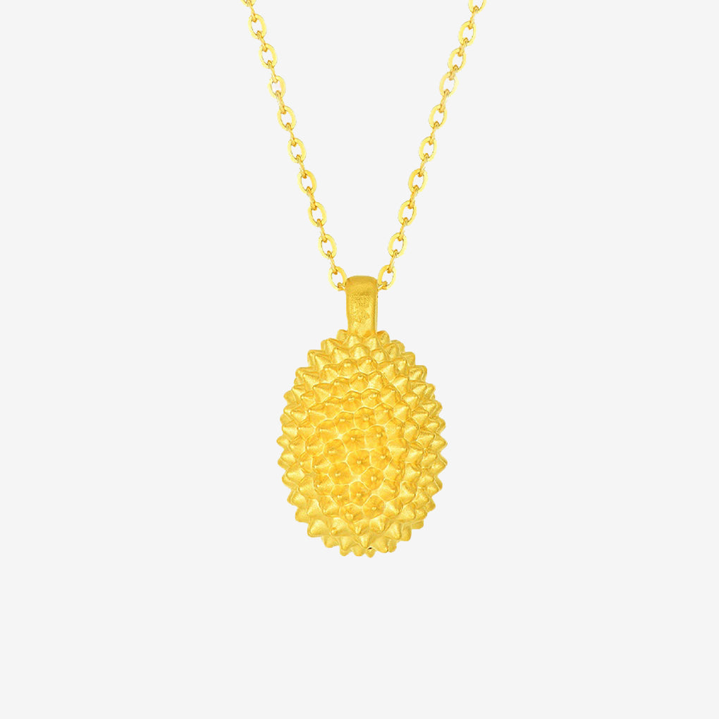 24k Gold Creative Durian Necklace Pendant